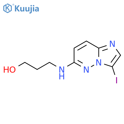 3-({3-iodoimidazo[1,2-b]pyridazin-6-yl}amino)propan-1-ol structure