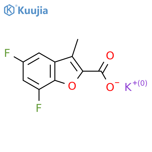 Potassium 5,7-difluoro-3-methyl-1-benzofuran-2-carboxylate structure