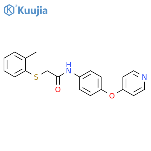 Acetamide, 2-[(2-methylphenyl)thio]-N-[4-(4-pyridinyloxy)phenyl]- structure