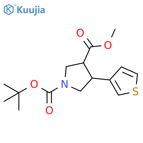1,3-Pyrrolidinedicarboxylic acid, 4-(3-thienyl)-, 1-(1,1-dimethylethyl) 3-methyl ester structure