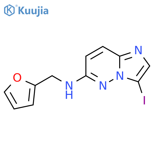 N-[(furan-2-yl)methyl]-3-iodoimidazo[1,2-b]pyridazin-6-amine structure