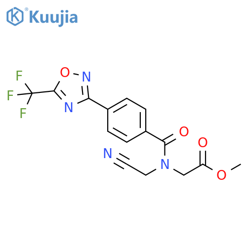 methyl 2-[N-(cyanomethyl)-1-{4-[5-(trifluoromethyl)-1,2,4-oxadiazol-3-yl]phenyl}formamido]acetate structure