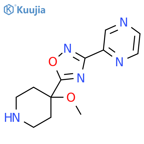 Pyrazine, 2-[5-(4-methoxy-4-piperidinyl)-1,2,4-oxadiazol-3-yl]- structure
