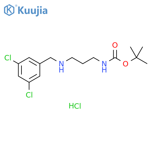 tert-butyl N-(3-{[(3,5-dichlorophenyl)methyl]amino}propyl)carbamate hydrochloride structure
