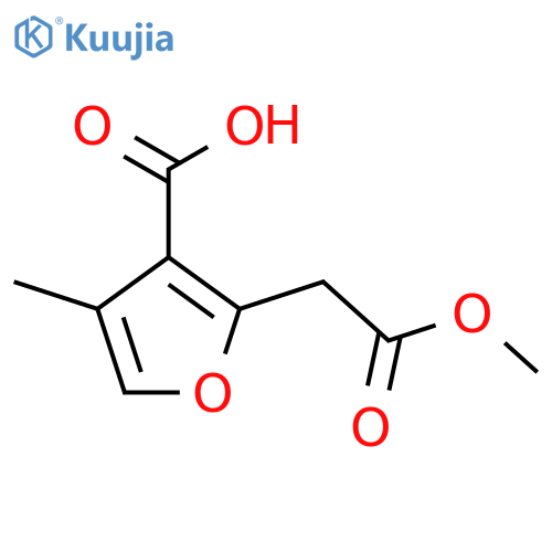 2-(2-Methoxy-2-oxoethyl)-4-methylfuran-3-carboxylic acid structure