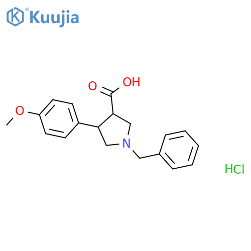 3-Pyrrolidinecarboxylic acid, 4-(4-methoxyphenyl)-1-(phenylmethyl)-, hydrochloride (1:1) structure