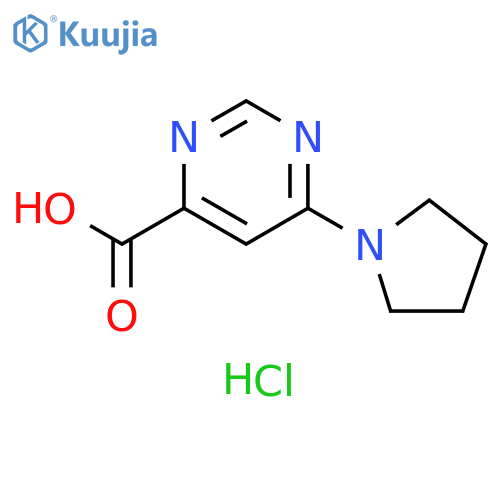 6-(pyrrolidin-1-yl)pyrimidine-4-carboxylic acid hydrochloride structure