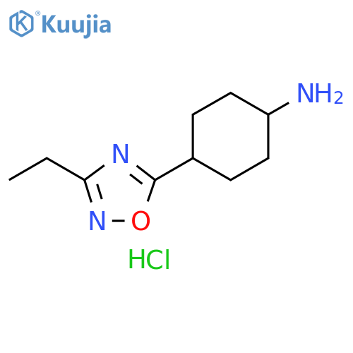 4-(3-ethyl-1,2,4-oxadiazol-5-yl)cyclohexan-1-amine hydrochloride structure
