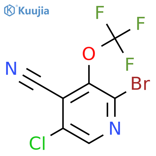 2-Bromo-5-chloro-4-cyano-3-(trifluoromethoxy)pyridine structure