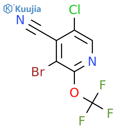 3-Bromo-5-chloro-4-cyano-2-(trifluoromethoxy)pyridine structure