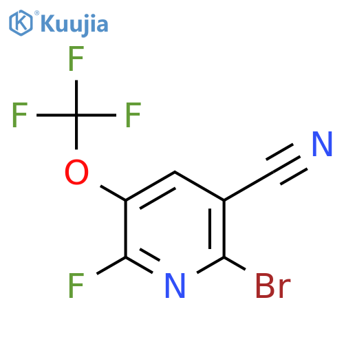 2-Bromo-3-cyano-6-fluoro-5-(trifluoromethoxy)pyridine structure