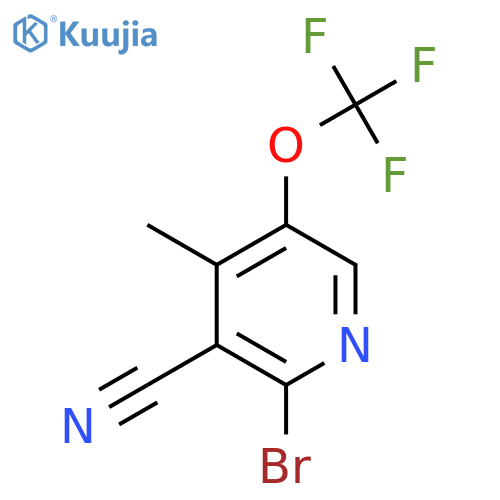 2-Bromo-3-cyano-4-methyl-5-(trifluoromethoxy)pyridine structure