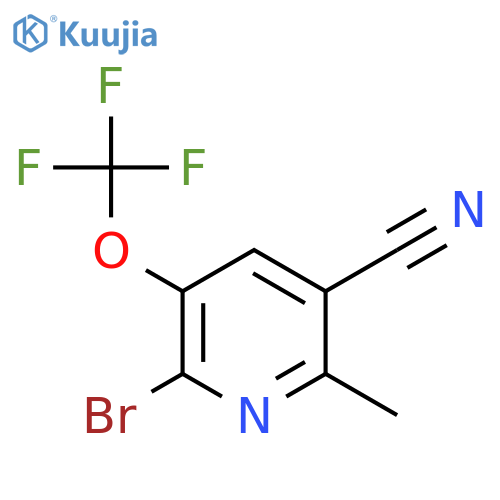 2-Bromo-5-cyano-6-methyl-3-(trifluoromethoxy)pyridine structure