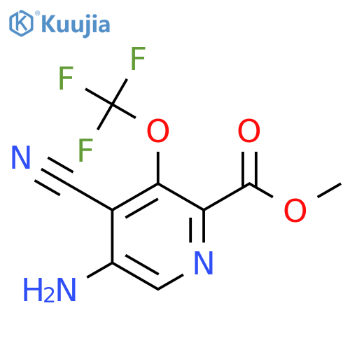 Methyl 5-amino-4-cyano-3-(trifluoromethoxy)pyridine-2-carboxylate structure