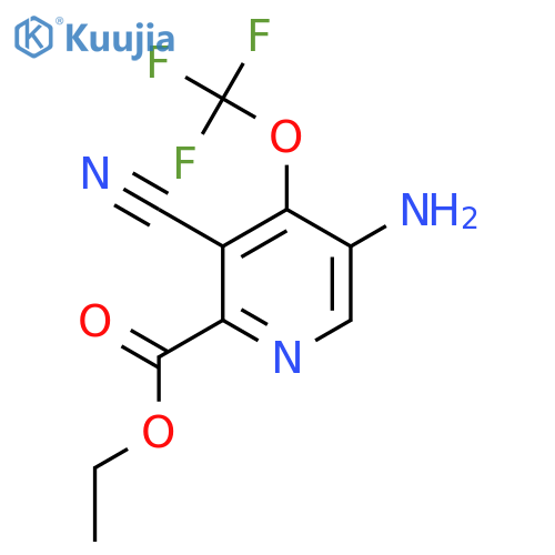 Ethyl 5-amino-3-cyano-4-(trifluoromethoxy)pyridine-2-carboxylate structure