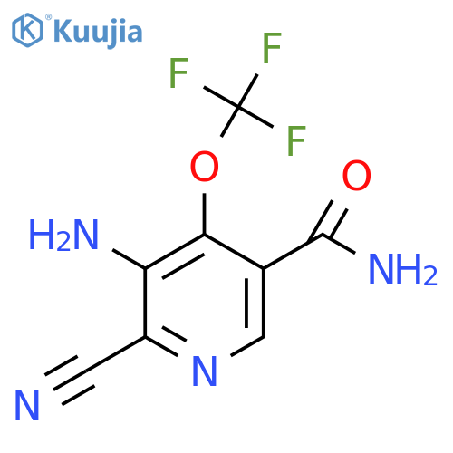 3-Amino-2-cyano-4-(trifluoromethoxy)pyridine-5-carboxamide structure