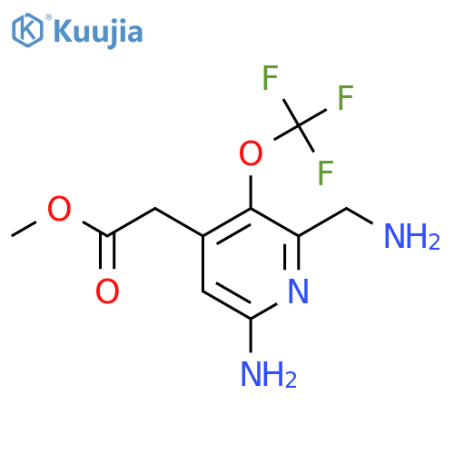 Methyl 6-amino-2-(aminomethyl)-3-(trifluoromethoxy)pyridine-4-acetate structure