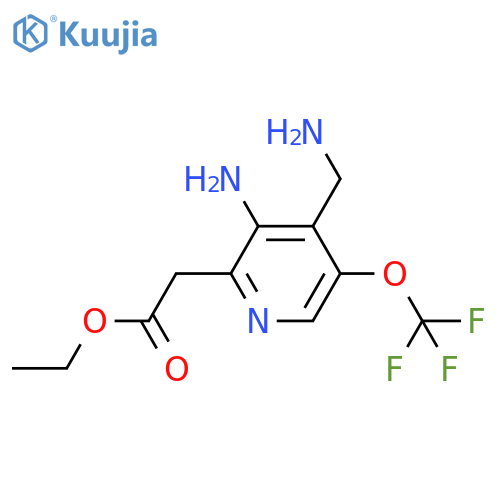 Ethyl 3-amino-4-(aminomethyl)-5-(trifluoromethoxy)pyridine-2-acetate structure