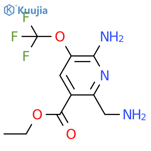 Ethyl 2-amino-6-(aminomethyl)-3-(trifluoromethoxy)pyridine-5-carboxylate structure