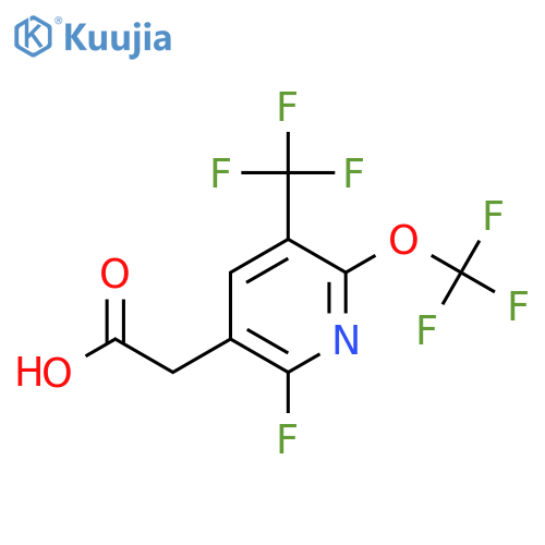 2-Fluoro-6-(trifluoromethoxy)-5-(trifluoromethyl)pyridine-3-acetic acid structure