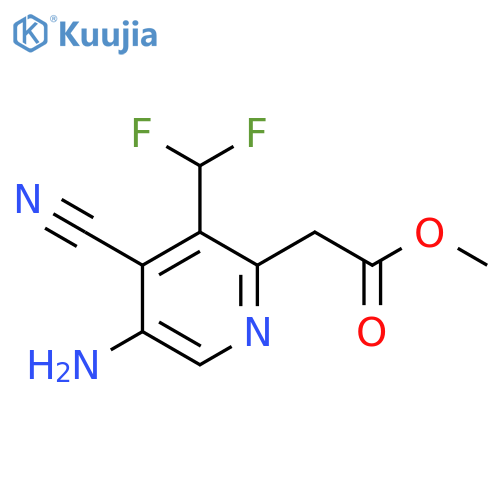 Methyl 5-amino-4-cyano-3-(difluoromethyl)pyridine-2-acetate structure
