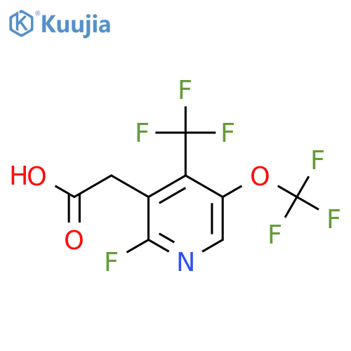 2-Fluoro-5-(trifluoromethoxy)-4-(trifluoromethyl)pyridine-3-acetic acid structure