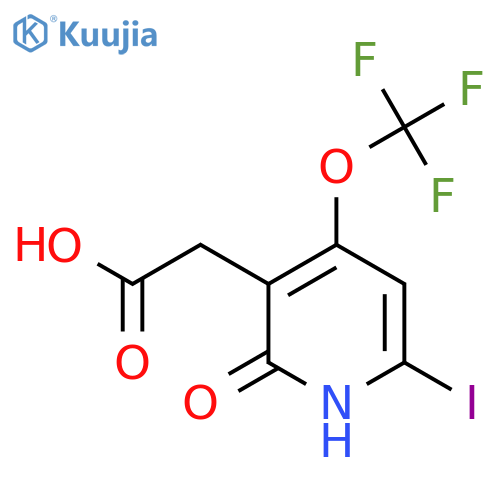 2-Hydroxy-6-iodo-4-(trifluoromethoxy)pyridine-3-acetic acid structure