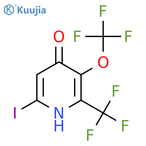 4-Hydroxy-6-iodo-3-(trifluoromethoxy)-2-(trifluoromethyl)pyridine structure
