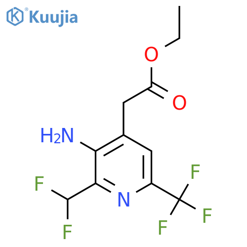 Ethyl 3-amino-2-(difluoromethyl)-6-(trifluoromethyl)pyridine-4-acetate structure