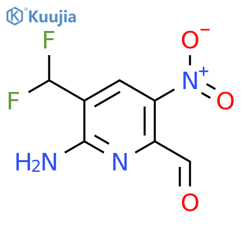 2-Amino-3-(difluoromethyl)-5-nitropyridine-6-carboxaldehyde structure