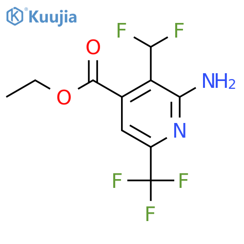 Ethyl 2-amino-3-(difluoromethyl)-6-(trifluoromethyl)pyridine-4-carboxylate structure