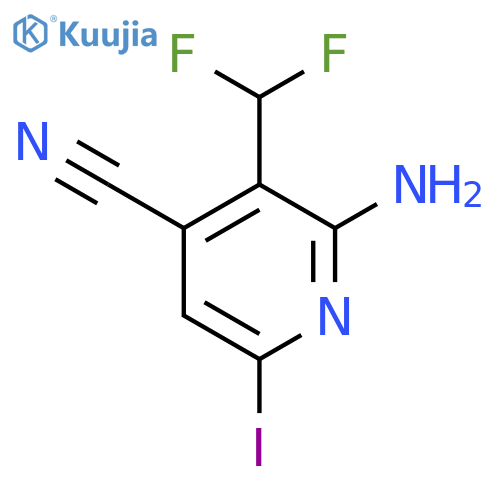 2-Amino-4-cyano-3-(difluoromethyl)-6-iodopyridine structure