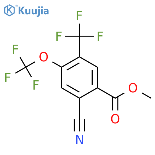 Methyl 2-cyano-4-trifluoromethoxy-5-(trifluoromethyl)benzoate structure