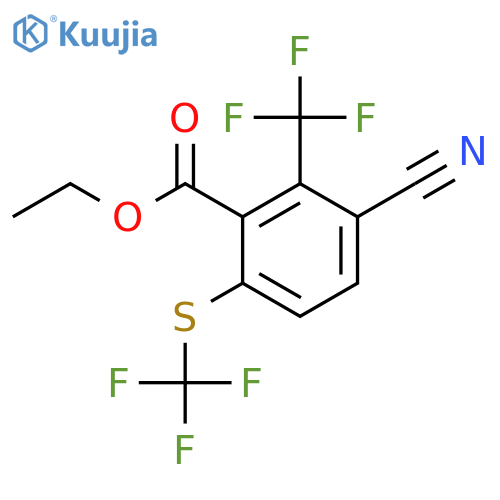 Ethyl 3-cyano-2-trifluoromethyl-6-(trifluoromethylthio)benzoate structure
