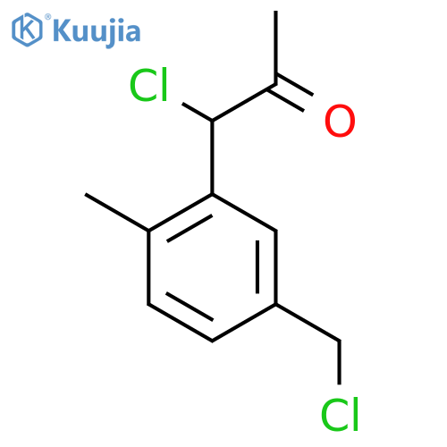 1-Chloro-1-(5-(chloromethyl)-2-methylphenyl)propan-2-one structure
