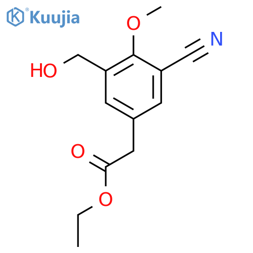 Ethyl 3-cyano-5-hydroxymethyl-4-methoxyphenylacetate structure