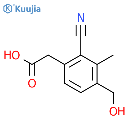2-Cyano-4-hydroxymethyl-3-methylphenylacetic acid structure