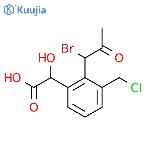 2-(1-Bromo-2-oxopropyl)-3-(chloromethyl)mandelic acid structure