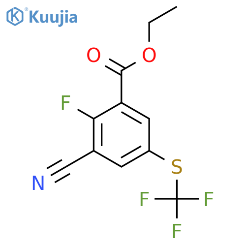 Ethyl 3-cyano-2-fluoro-5-(trifluoromethylthio)benzoate structure