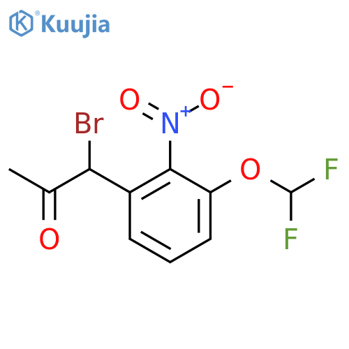 1-Bromo-1-(3-(difluoromethoxy)-2-nitrophenyl)propan-2-one structure