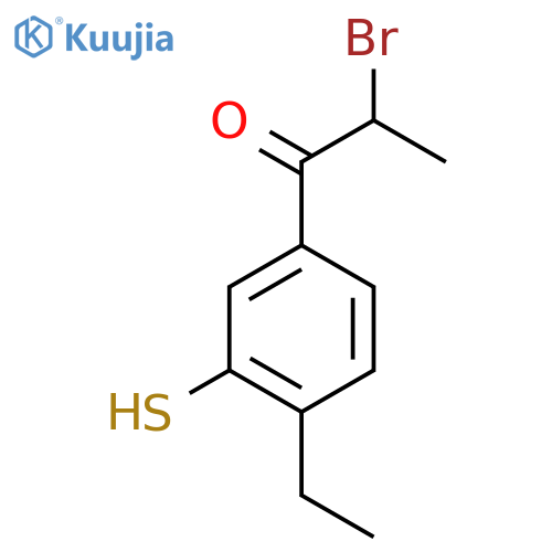 2-Bromo-1-(4-ethyl-3-mercaptophenyl)propan-1-one structure