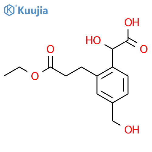 2-(3-Ethoxy-3-oxopropyl)-4-(hydroxymethyl)mandelic acid structure