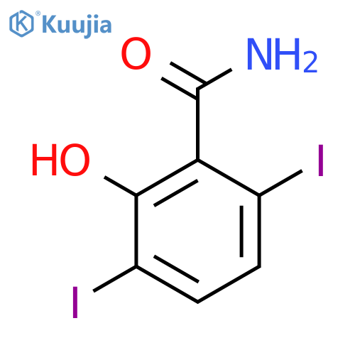 3,6-Diiodo-2-hydroxybenzamide structure