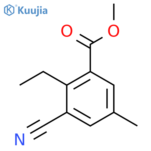 Methyl 3-cyano-2-ethyl-5-methylbenzoate structure