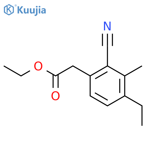 Ethyl 2-cyano-4-ethyl-3-methylphenylacetate structure