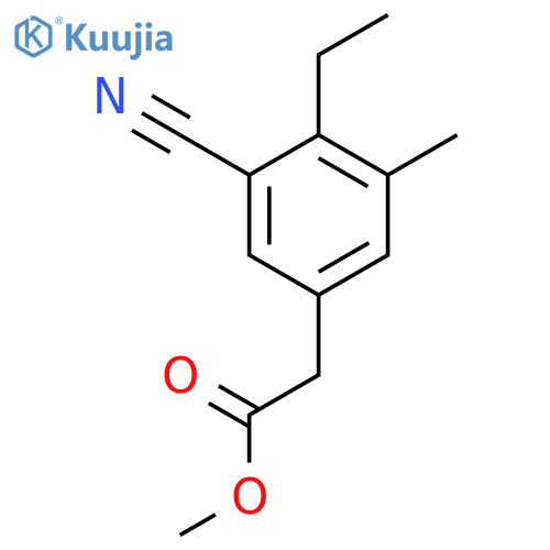 Methyl 3-cyano-4-ethyl-5-methylphenylacetate structure