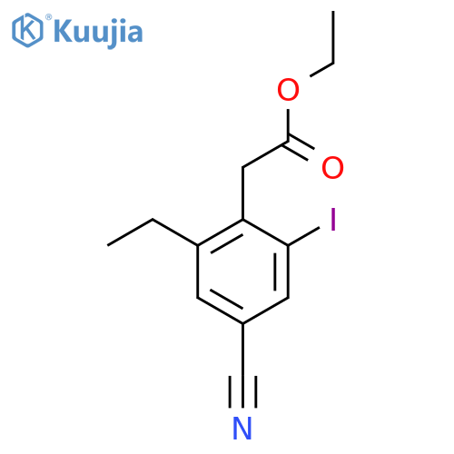 Ethyl 4-cyano-2-ethyl-6-iodophenylacetate structure