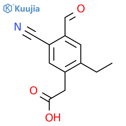 5-Cyano-2-ethyl-4-formylphenylacetic acid structure