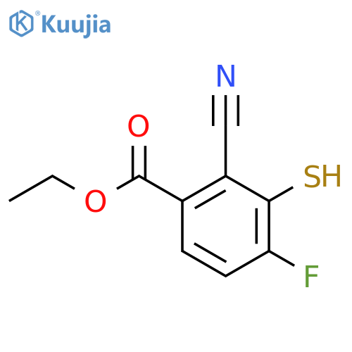 Ethyl 2-cyano-4-fluoro-3-mercaptobenzoate structure