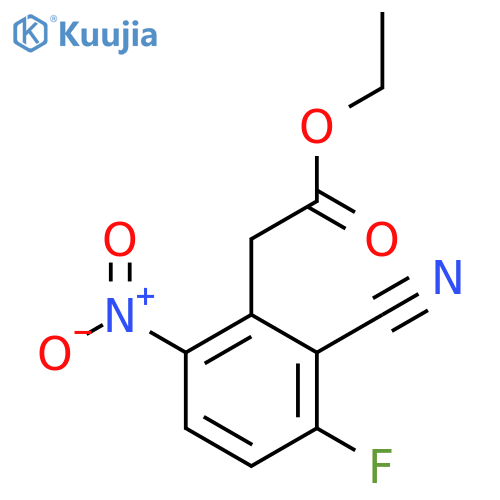 Ethyl 2-cyano-3-fluoro-6-nitrophenylacetate structure